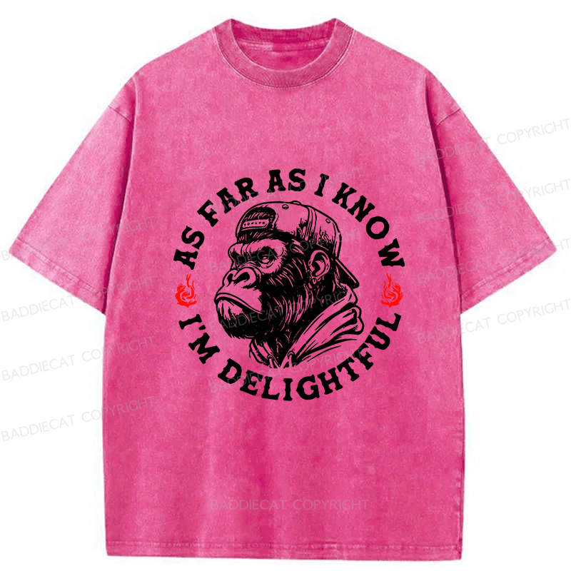 Baddiecat As Far As I Know I'm Delightful Washed T-shirt