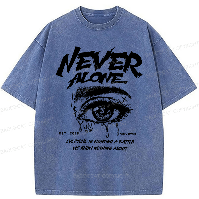 Baddiecat Letter And Eye Graphic Washed T-shirt