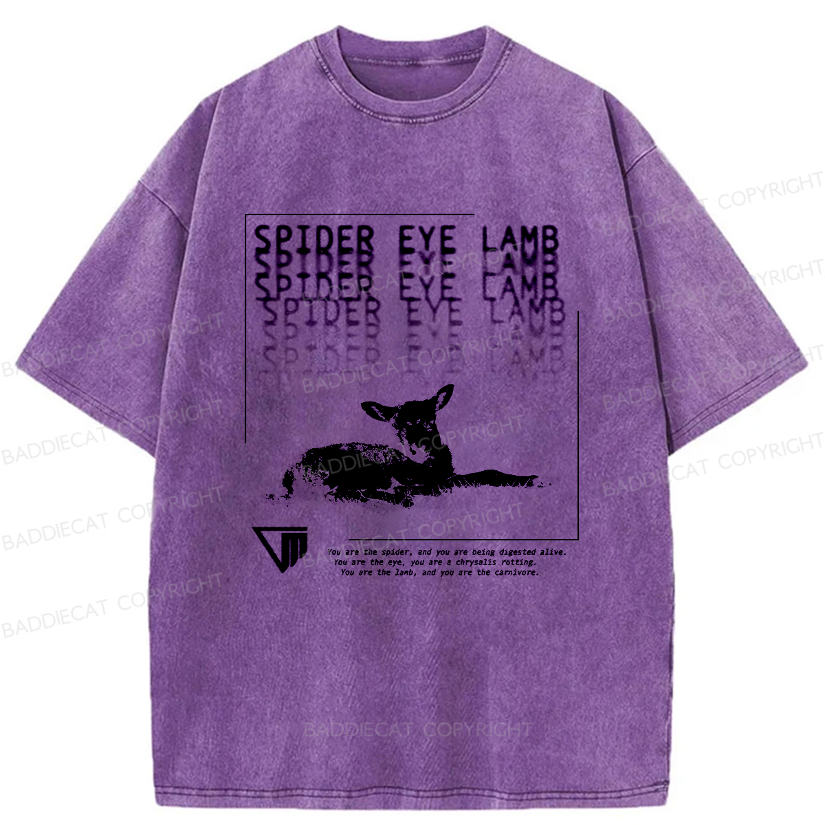 Baddiecat Spider Eye Lamb Washed T-Shirt