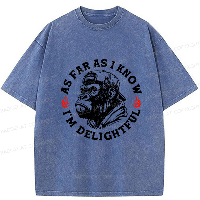 Baddiecat As Far As I Know I'm Delightful Washed T-shirt