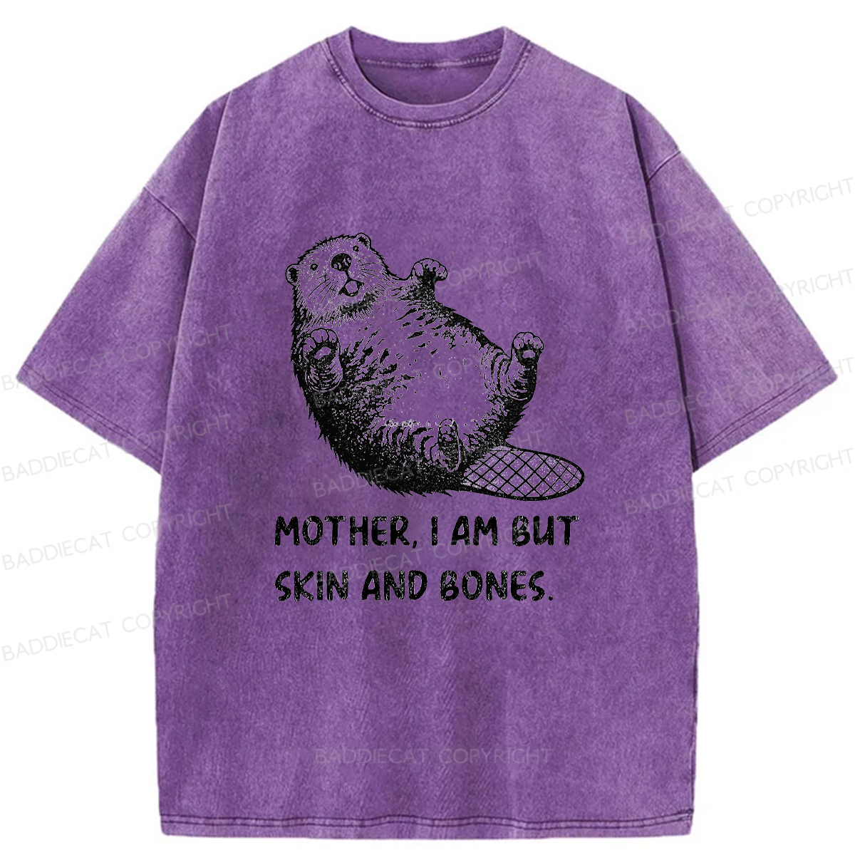 Baddiecat Hungry Capybara Washed T-shirt