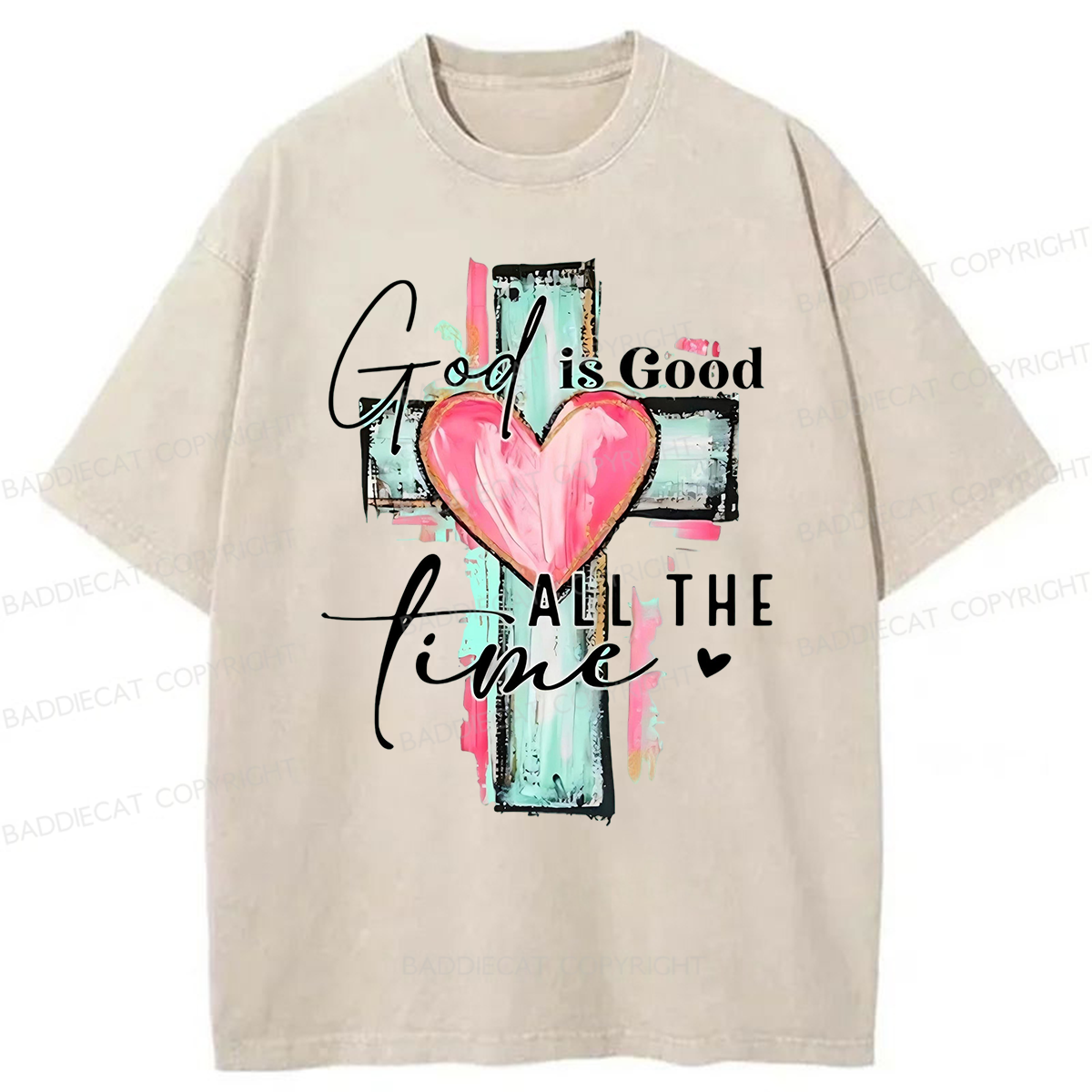 Baddiecat God Is Good All The Time Washed T-shirt