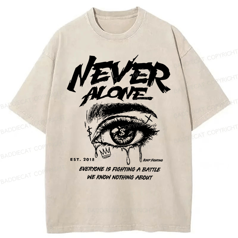 Baddiecat Letter And Eye Graphic Washed T-shirt