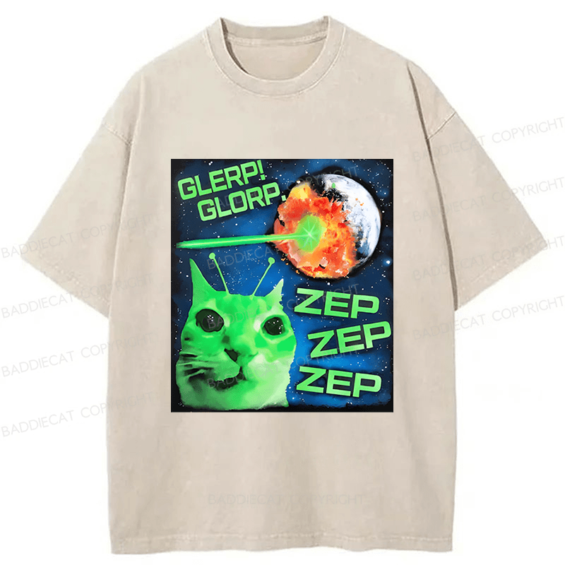 Baddiecat Funny Cat Meme Washed T-shirt