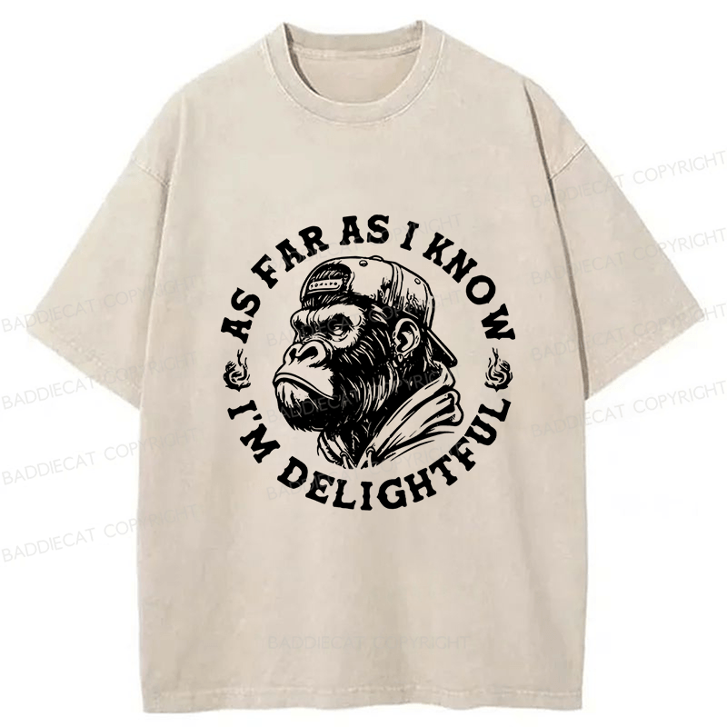 Baddiecat As Far As I Know I'm Delightful Washed T-shirt