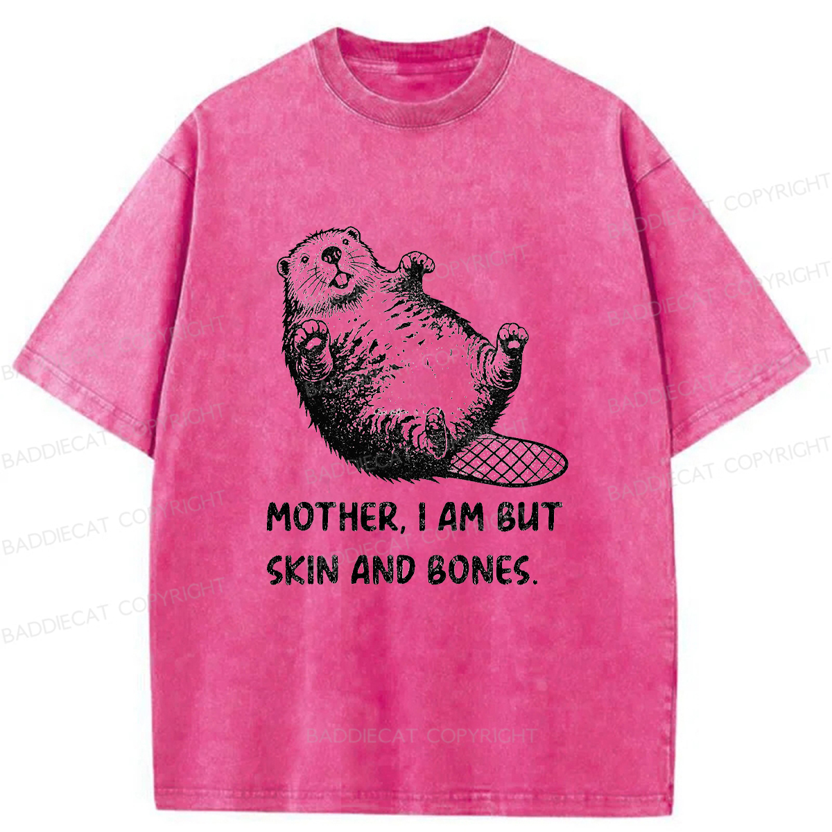 Baddiecat Hungry Capybara Washed T-shirt