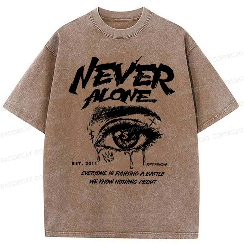 Baddiecat Letter And Eye Graphic Washed T-shirt