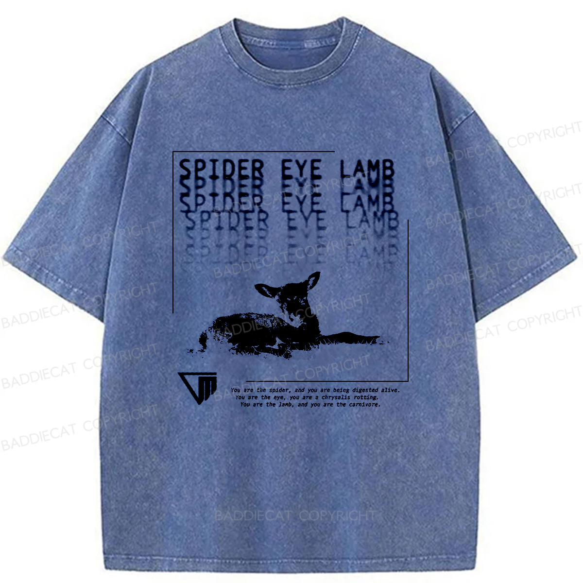 Baddiecat Spider Eye Lamb Washed T-Shirt