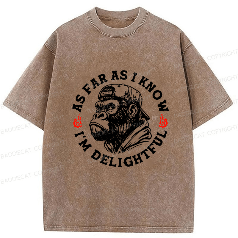 Baddiecat As Far As I Know I'm Delightful Washed T-shirt