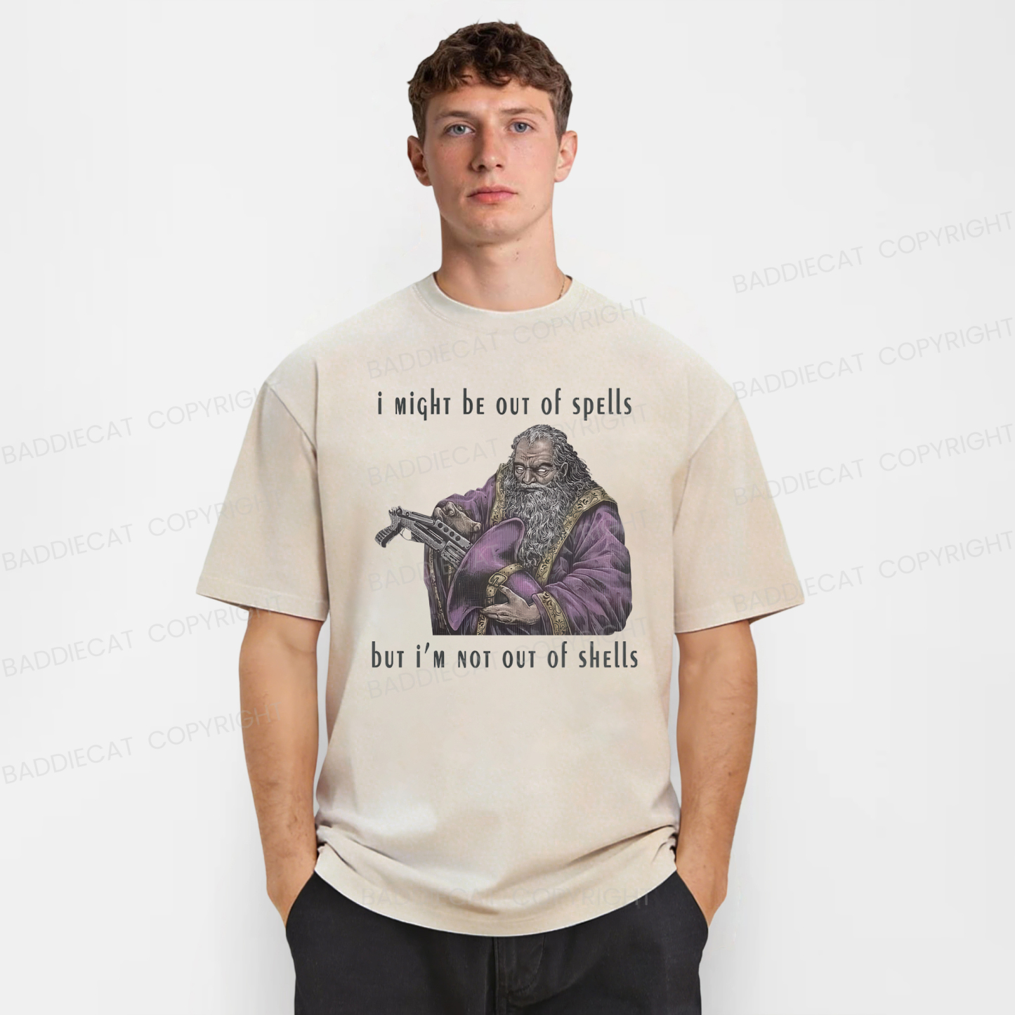 Baddiecat I Might Be Out Of Spells But I‘m Not Out Of Shells Washed T-shirt