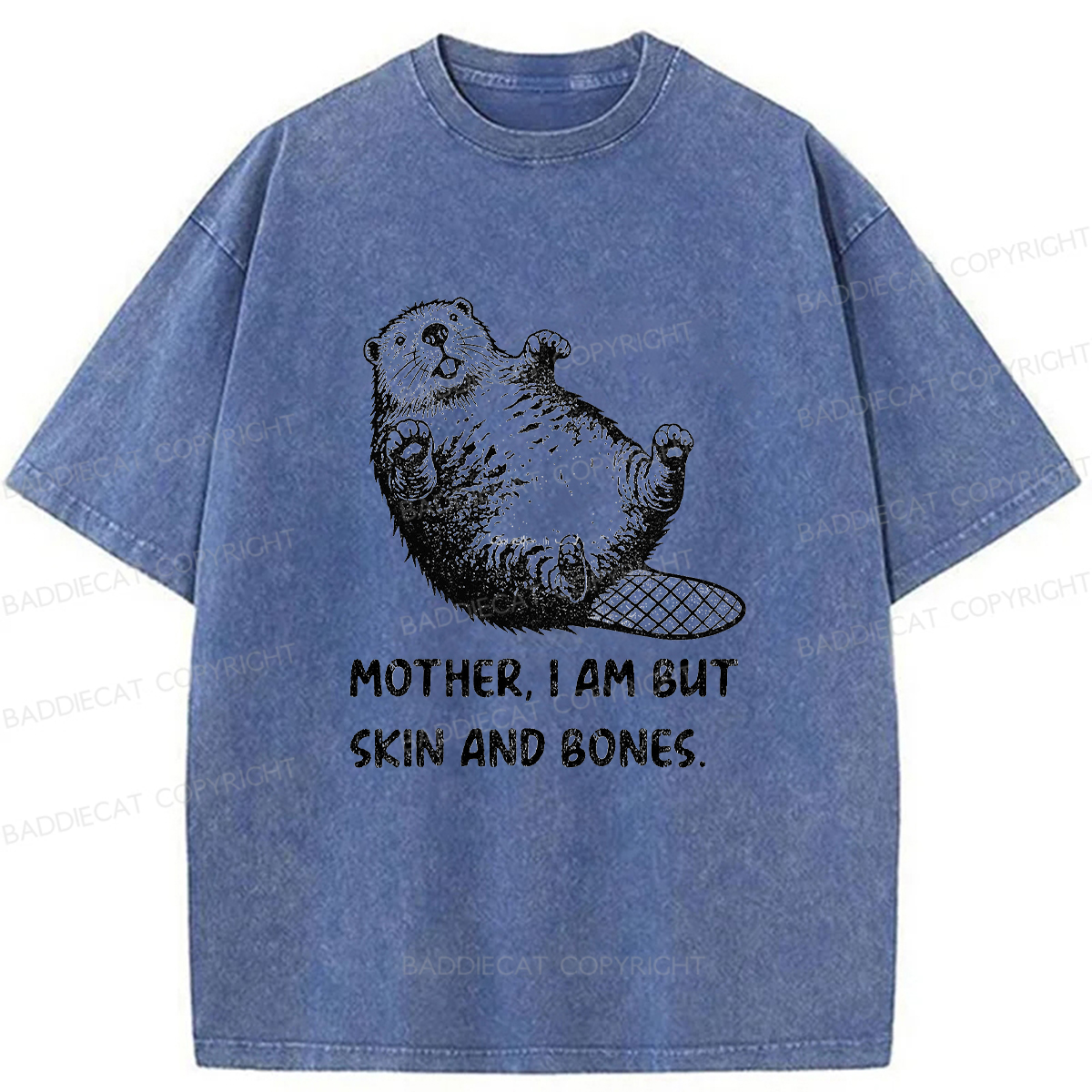 Baddiecat Hungry Capybara Washed T-shirt