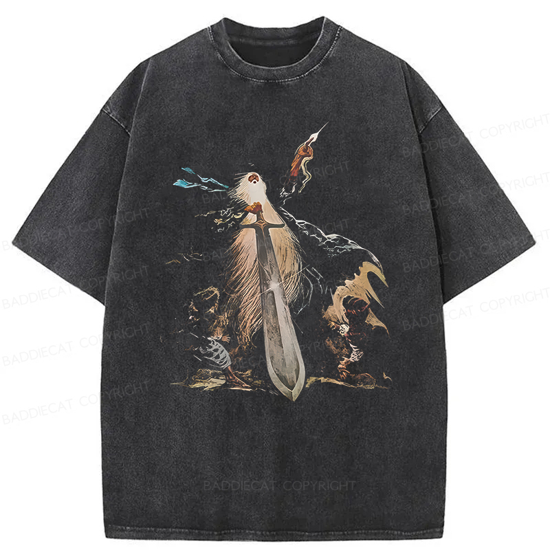 Baddiecat The Lord Of The Rings Washed T-shirt