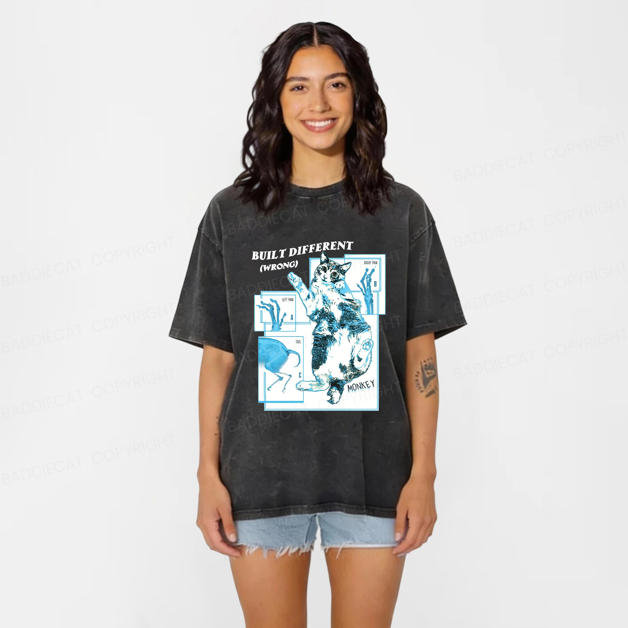Baddiecat AI Malfunction Washed T-shirt
