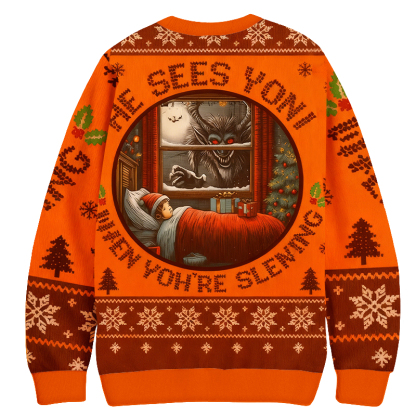 Baddiecat He Sees Yoni Christmas Ugly Sweatshirt
