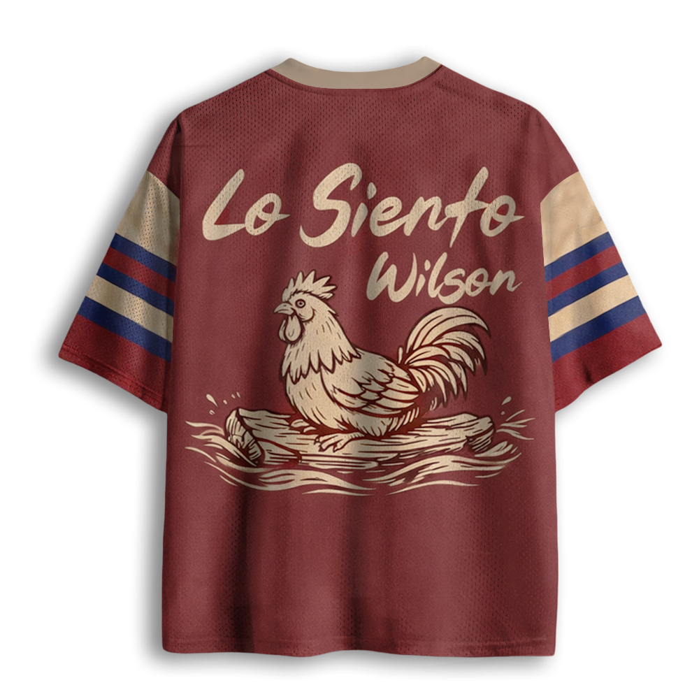 Baddiecat Lo Siento Wilson Rooster Meme Mesh Jersey