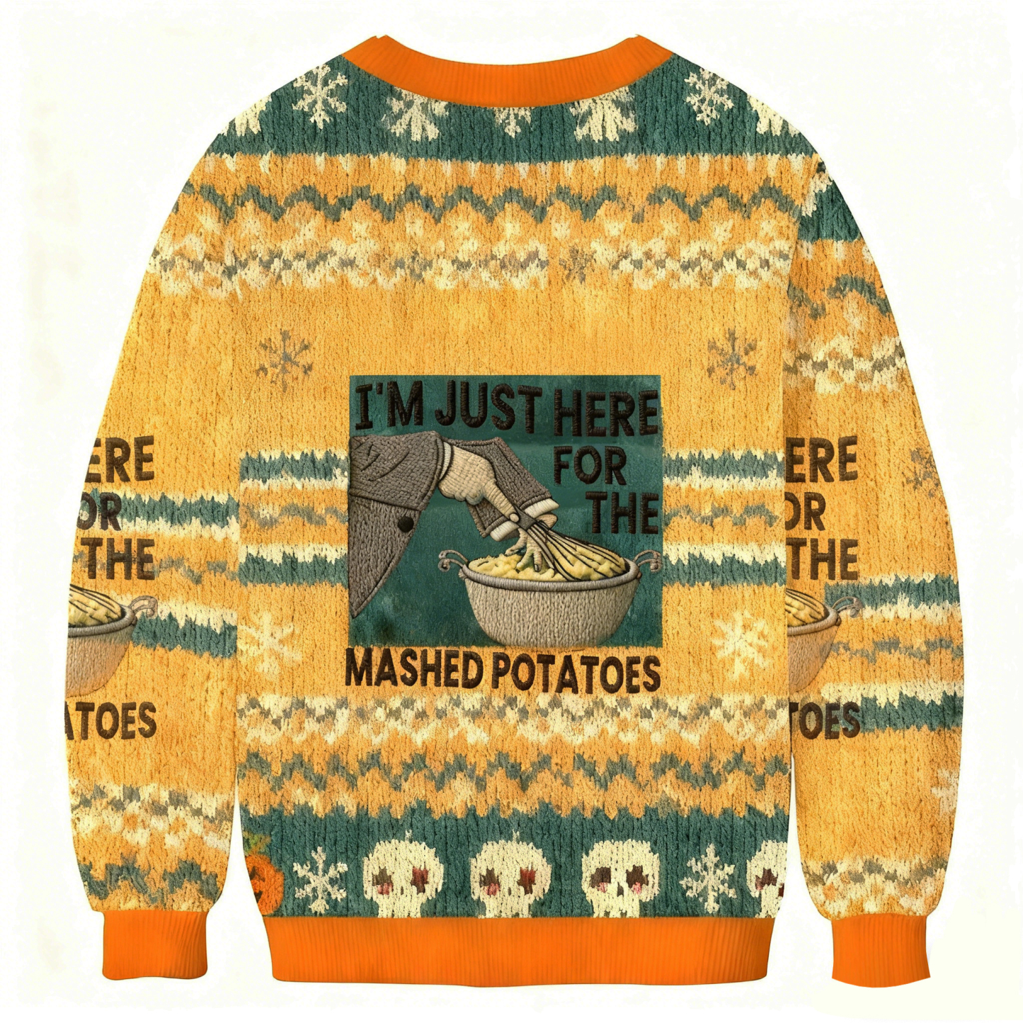 Baddiecat I'm Just Here For The Mashed Potatoes Christmas Ugly Sweatshirt