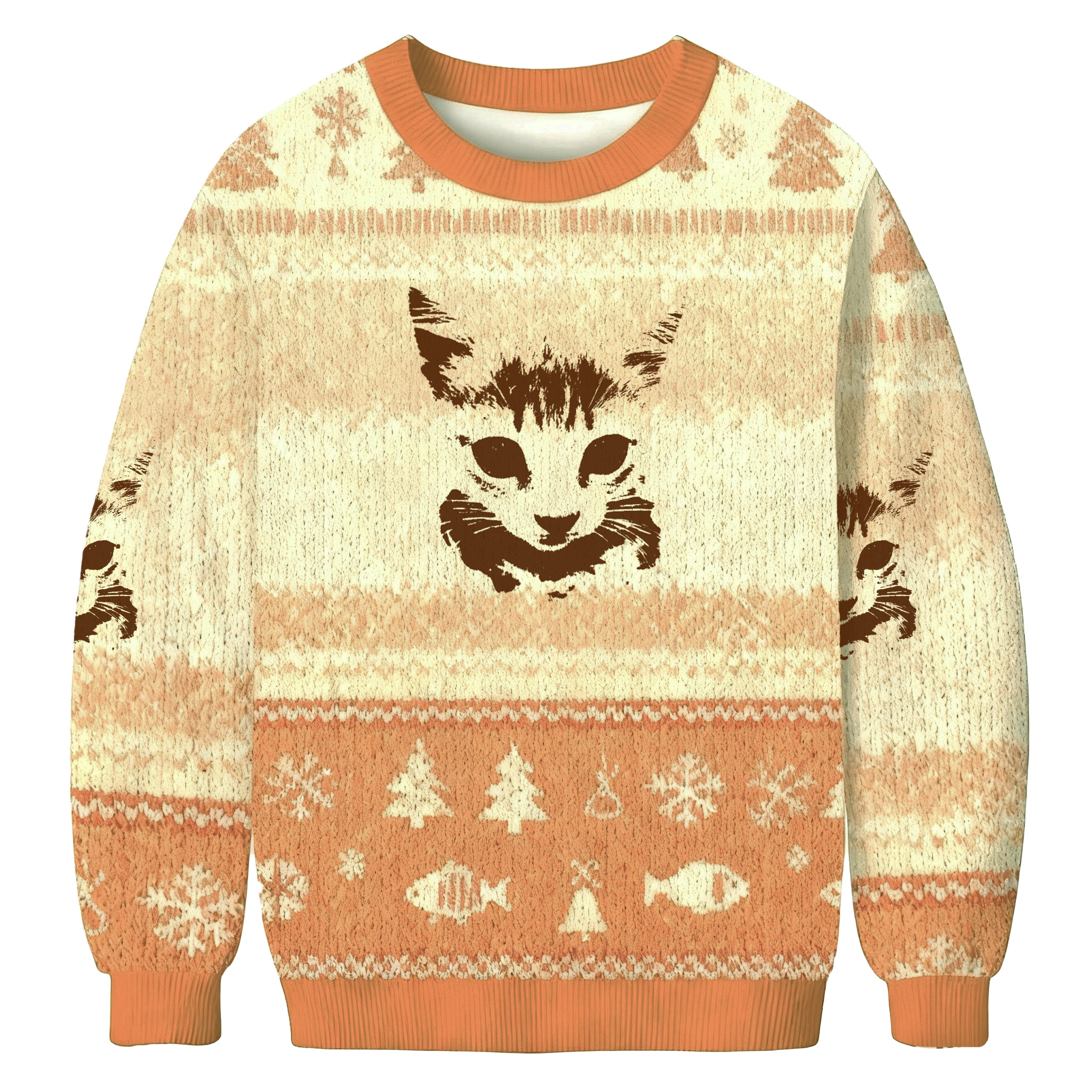 Monochrome Kitten Portrait Ugly Sweatshirt