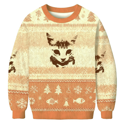 Monochrome Kitten Portrait Ugly Sweatshirt