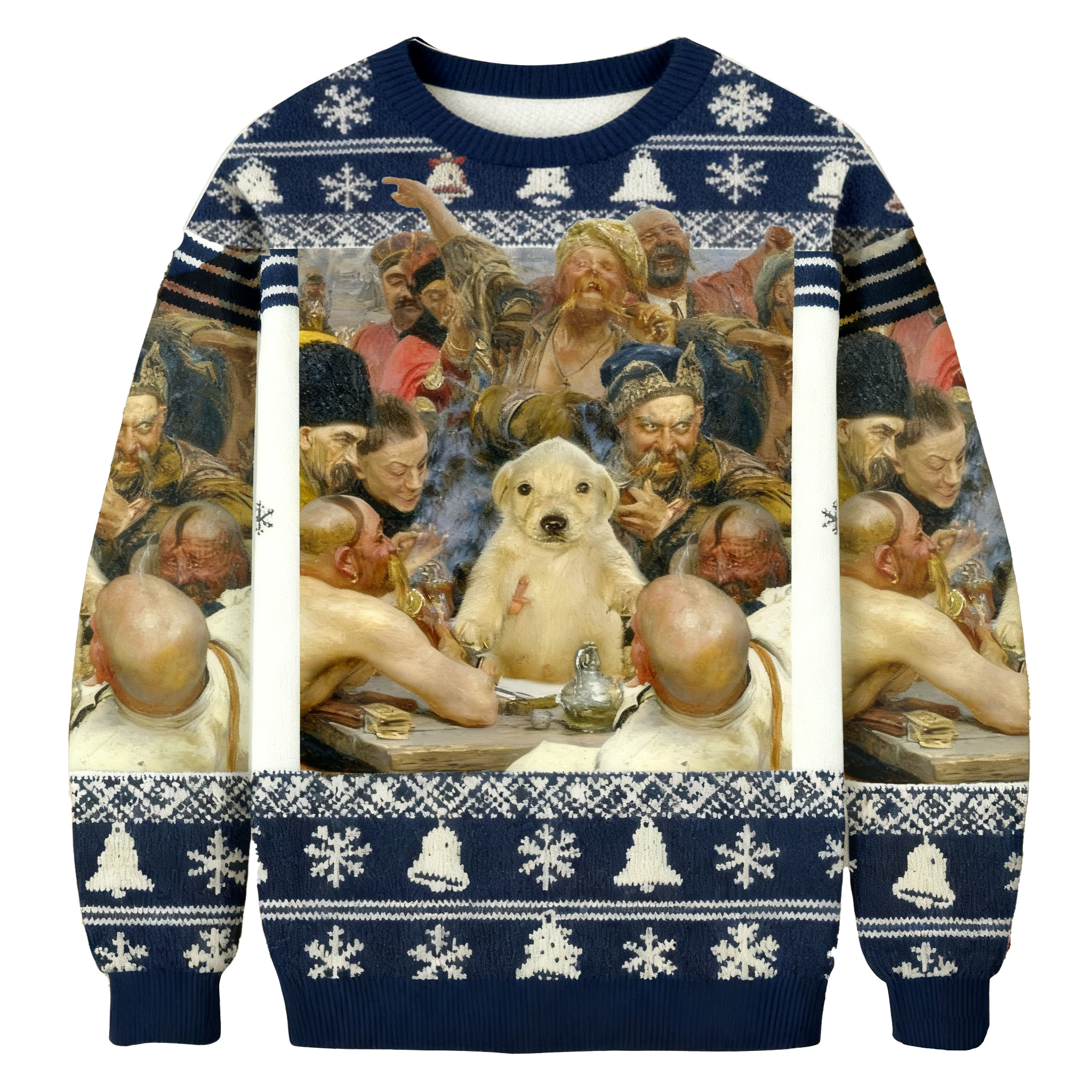Puppy In The Middle Of A Medieval Group Scene Ugly Sweatshirt