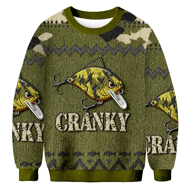 Baddiecat Cranky Fish Christmas Ugly Sweatshirt