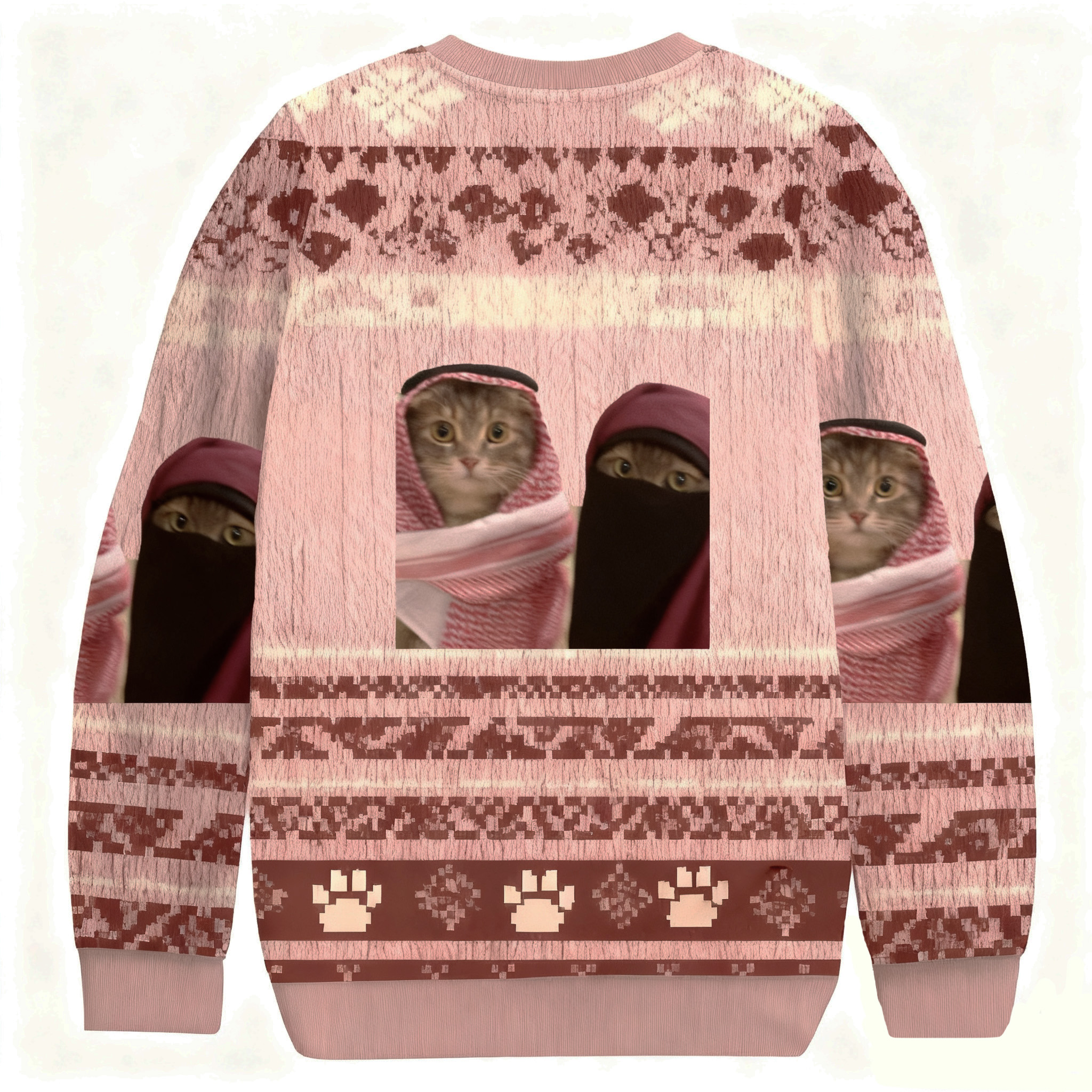 Cats In Arabic Dress Meme Ugly Sweatshirt