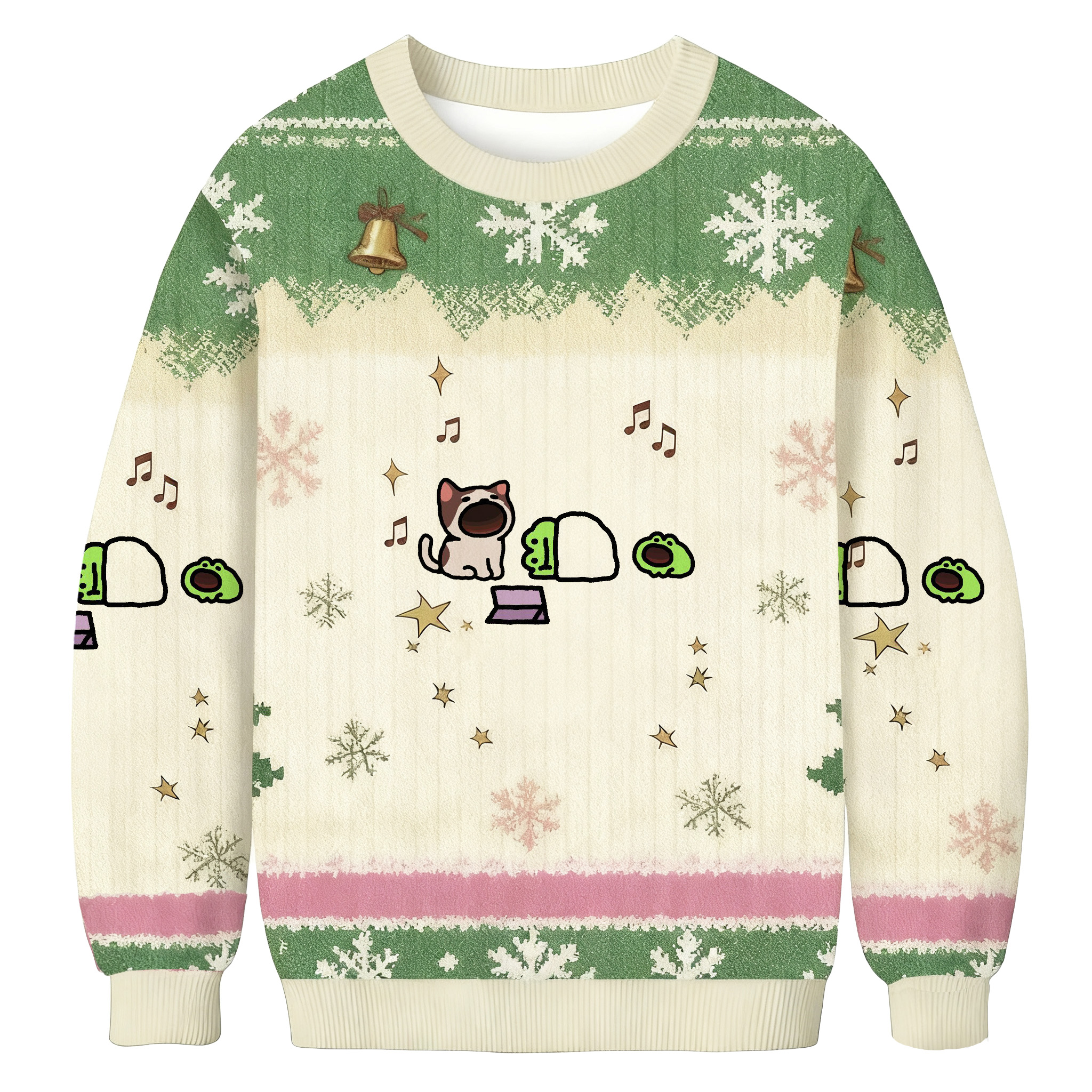 Cat And Frog Musical Performance Ugly Sweatshirt