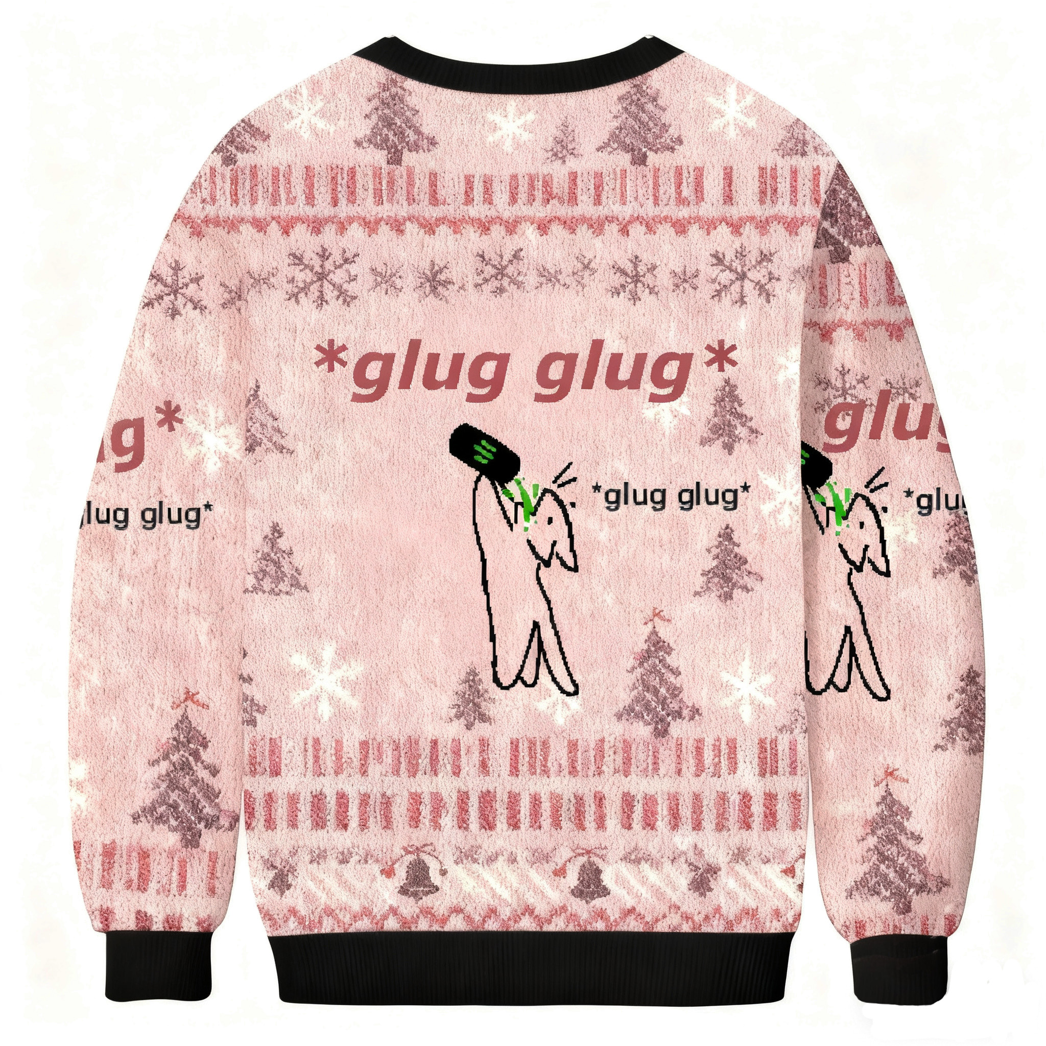 Glug Glug Cat Drinking Meme Ugly Sweatshirt