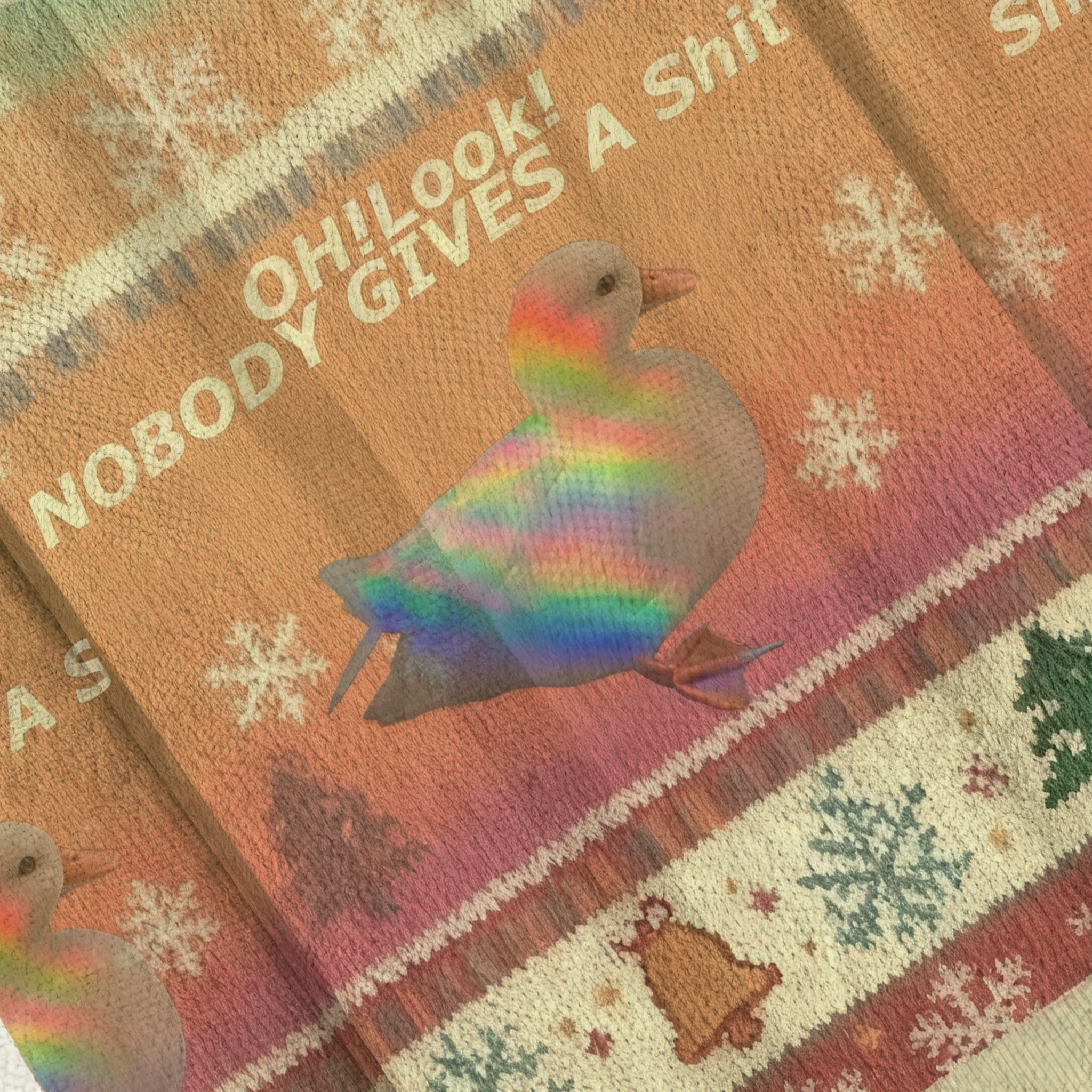 Nobody Gives A Shit Funny Duck Ugly Sweatshirt