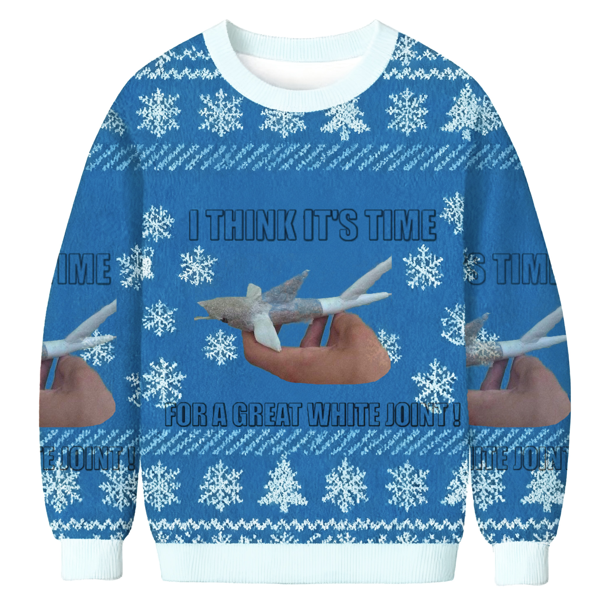 It’s Time For A Great White Joint Christmas Ugly Sweatshirt