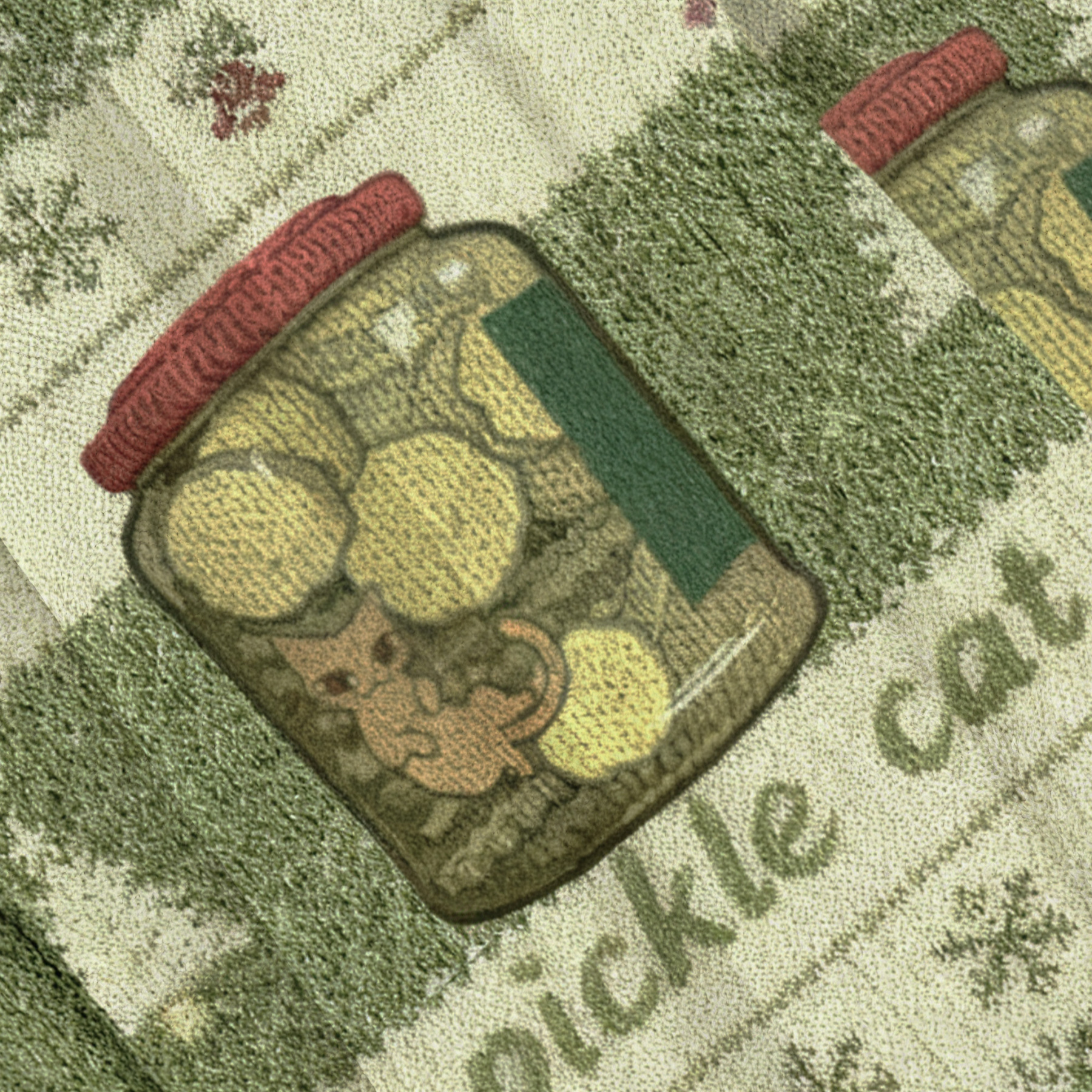 Pickle Cat In A Jar Christmas Ugly Sweatshirt