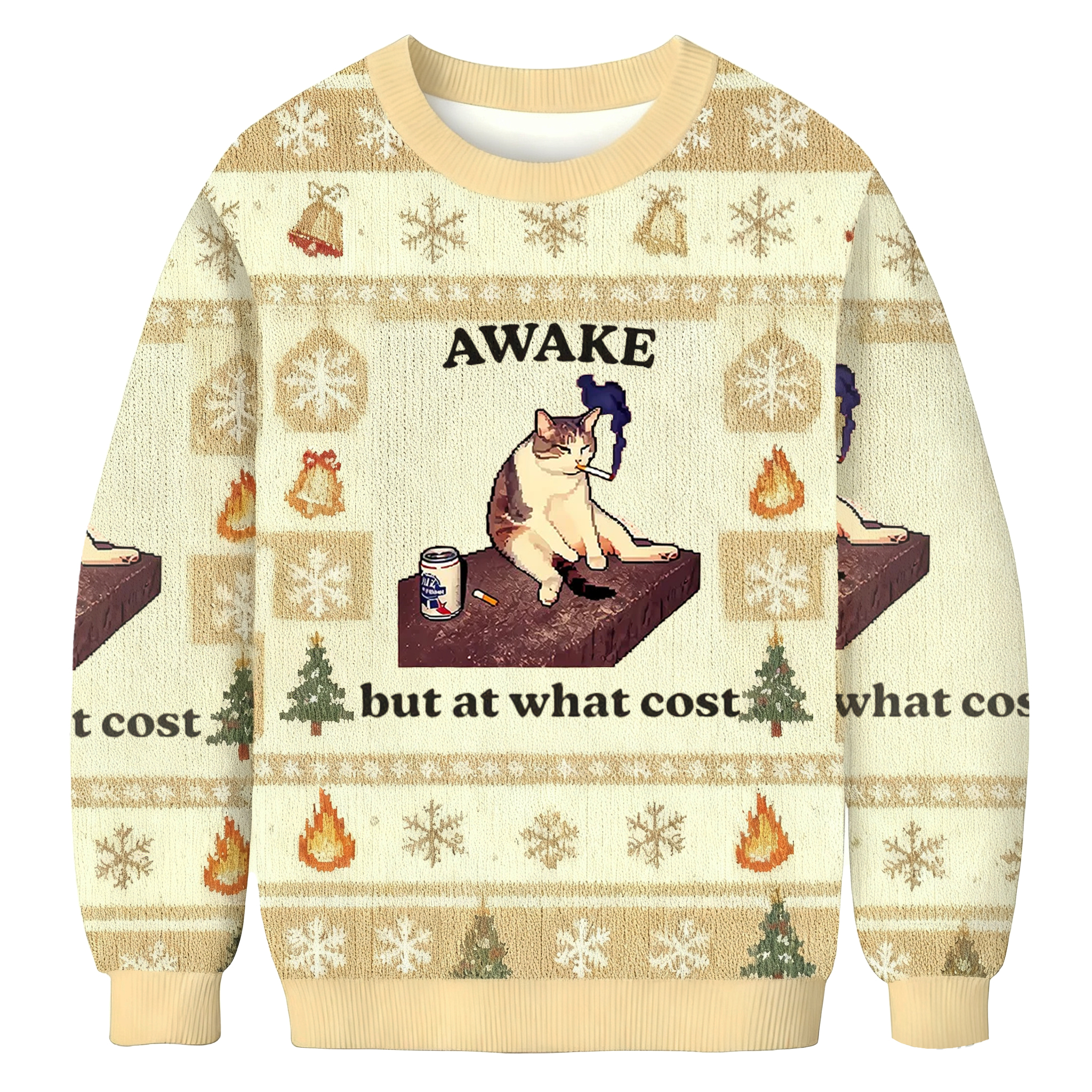 Awake But At What Cost Christmas Ugly Sweatshirt