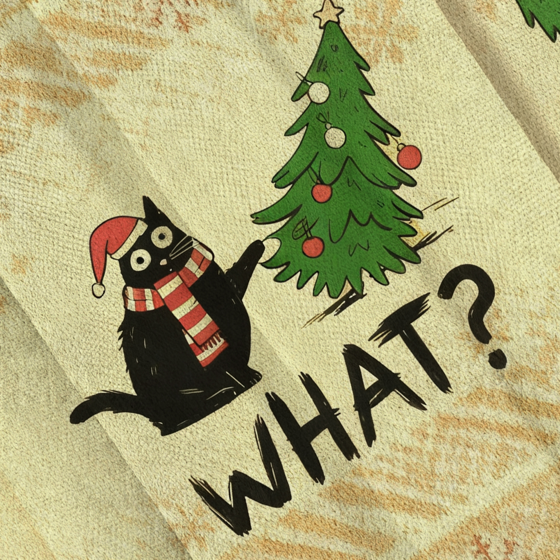 Cat Confused What Christmas Ugly Sweatshirt