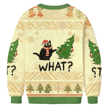 Cat Confused What Christmas Ugly Sweatshirt