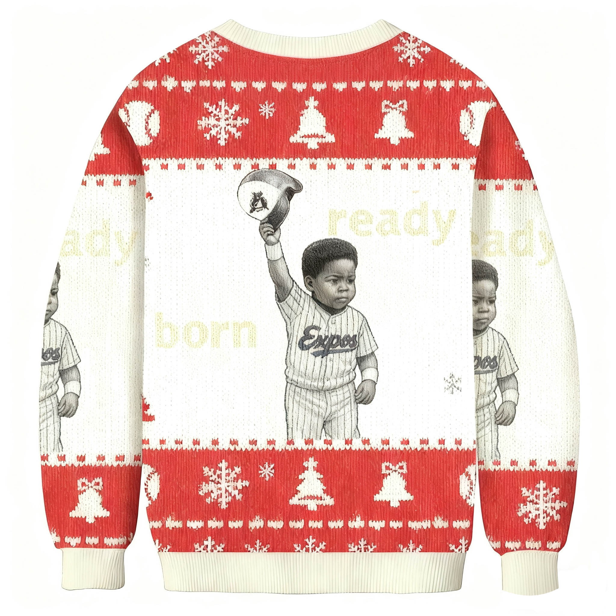 Born Ready Baseball Christmas Ugly Sweatshirt