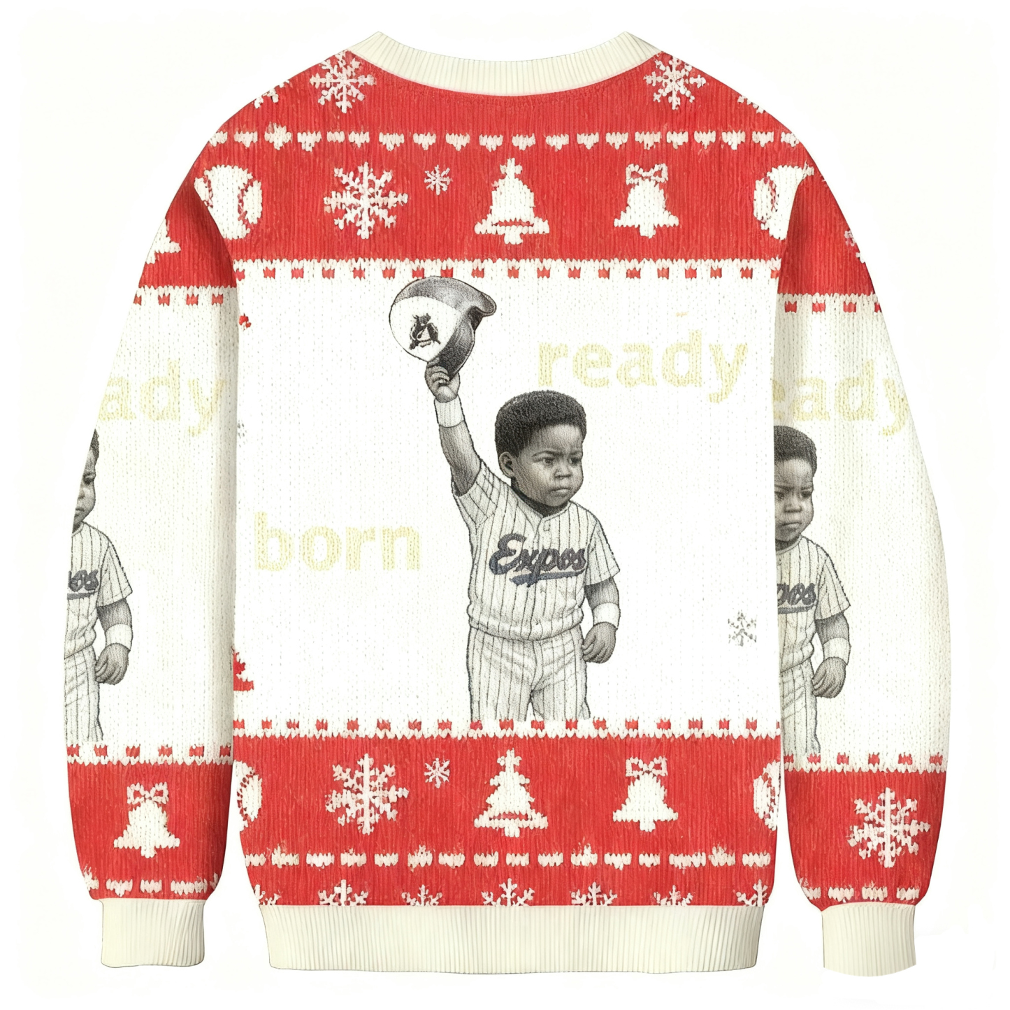Born Ready Baseball Christmas Ugly Sweatshirt