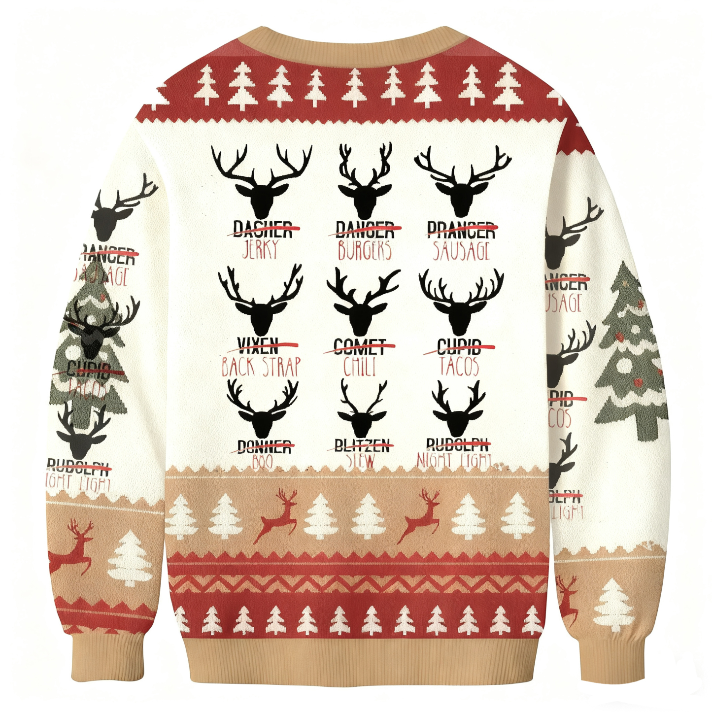Funny Reindeer Name Twists For Christmas Ugly Sweatshirt