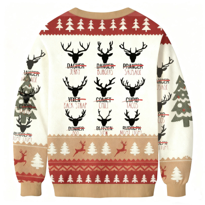 Funny Reindeer Name Twists For Christmas Ugly Sweatshirt