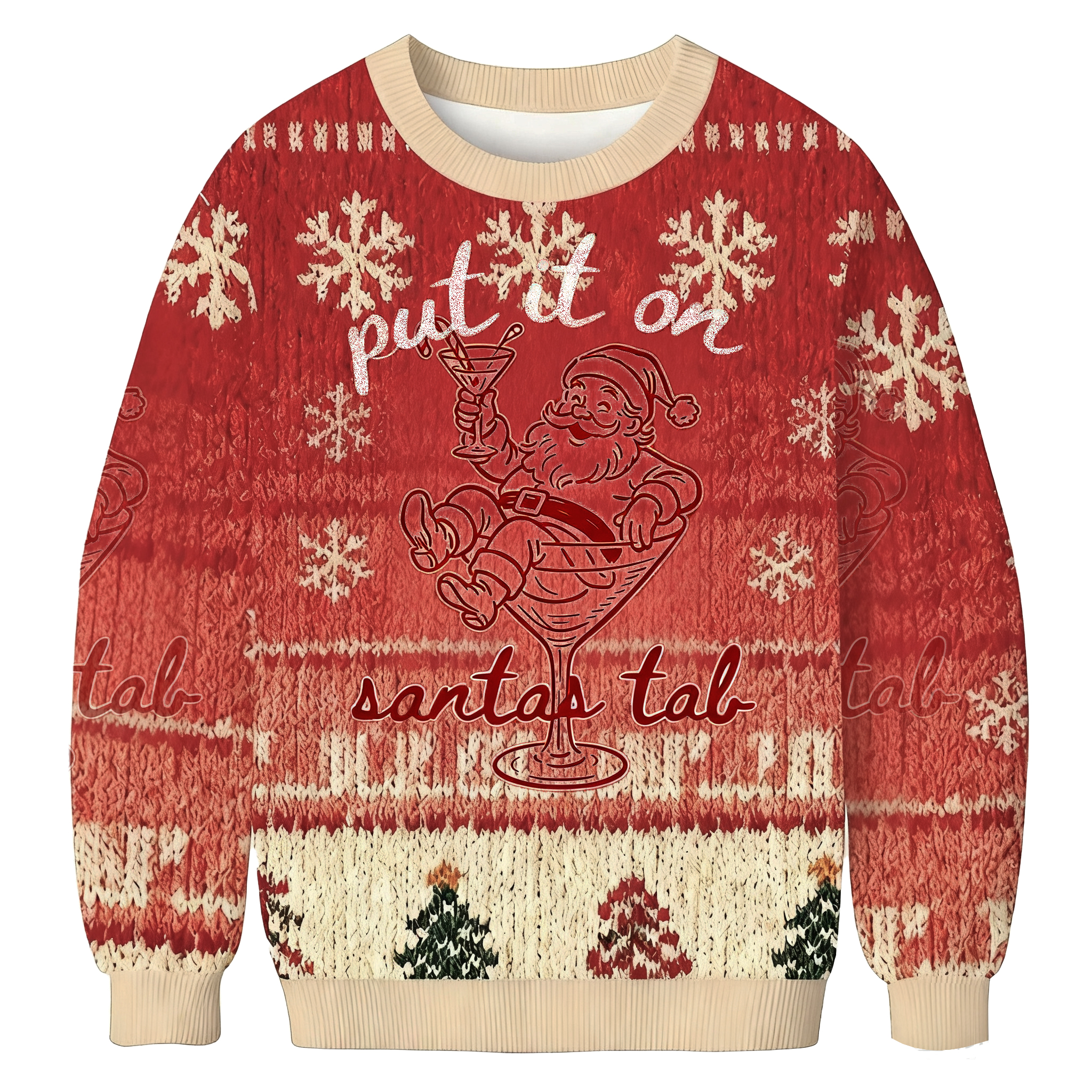 Put It On Santa’s Tab Christmas Ugly Sweatshirt