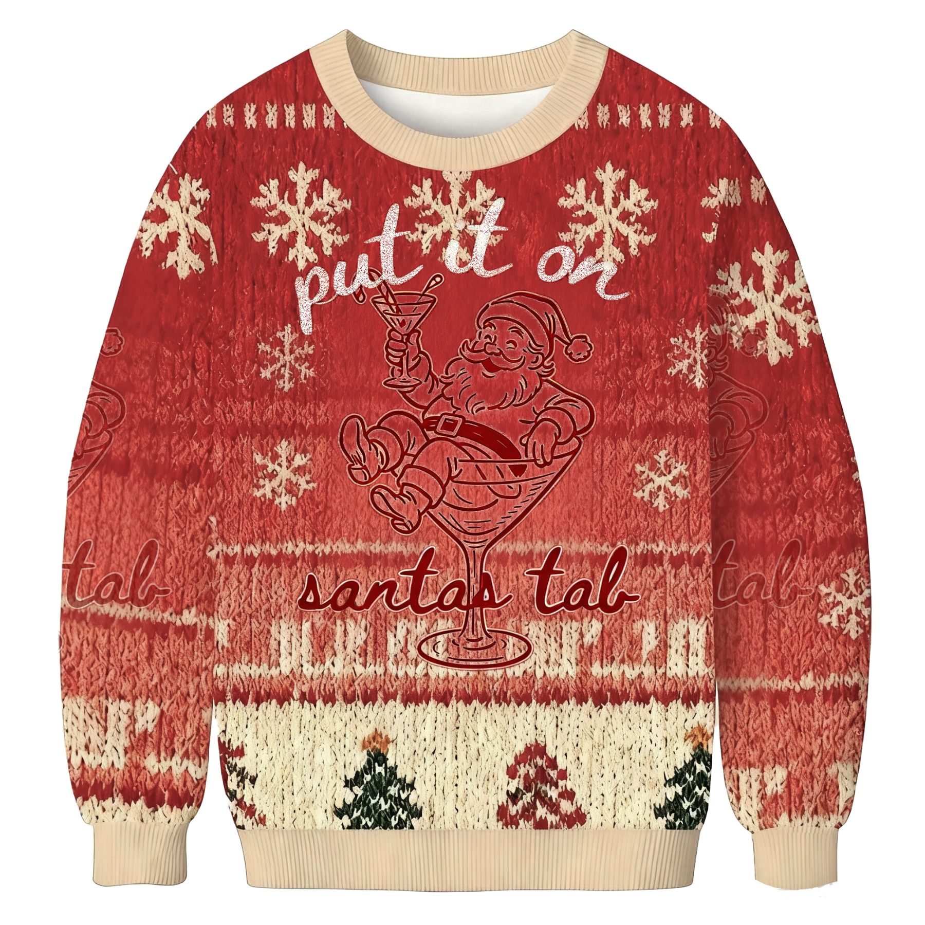 Put It On Santa’s Tab Christmas Ugly Sweatshirt