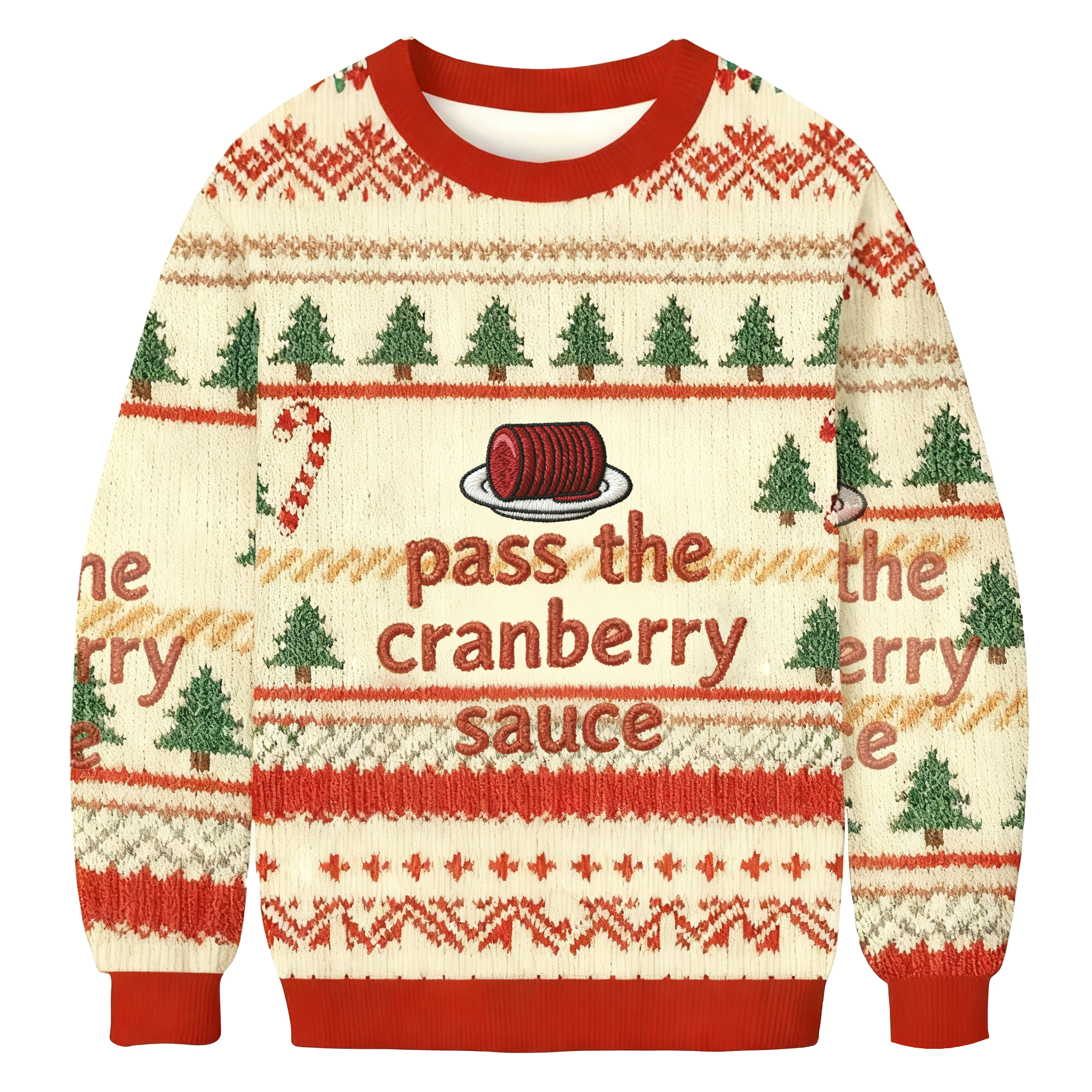 Baddiecat Pass The Cranberry Sauce Christmas Ugly Sweatshirt
