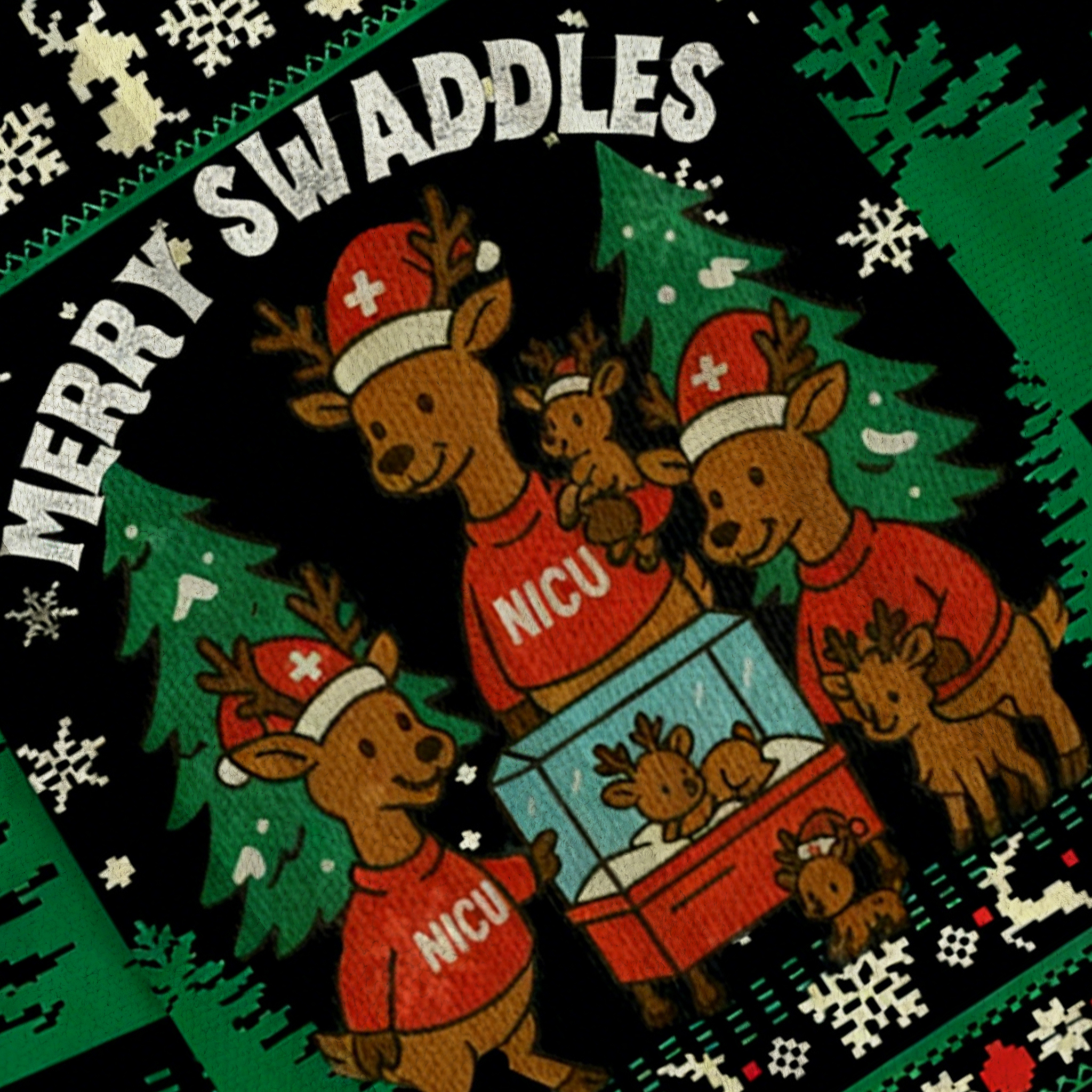 Baddiecat Merry Swaddles NICU Christmas Ugly Sweatshirt