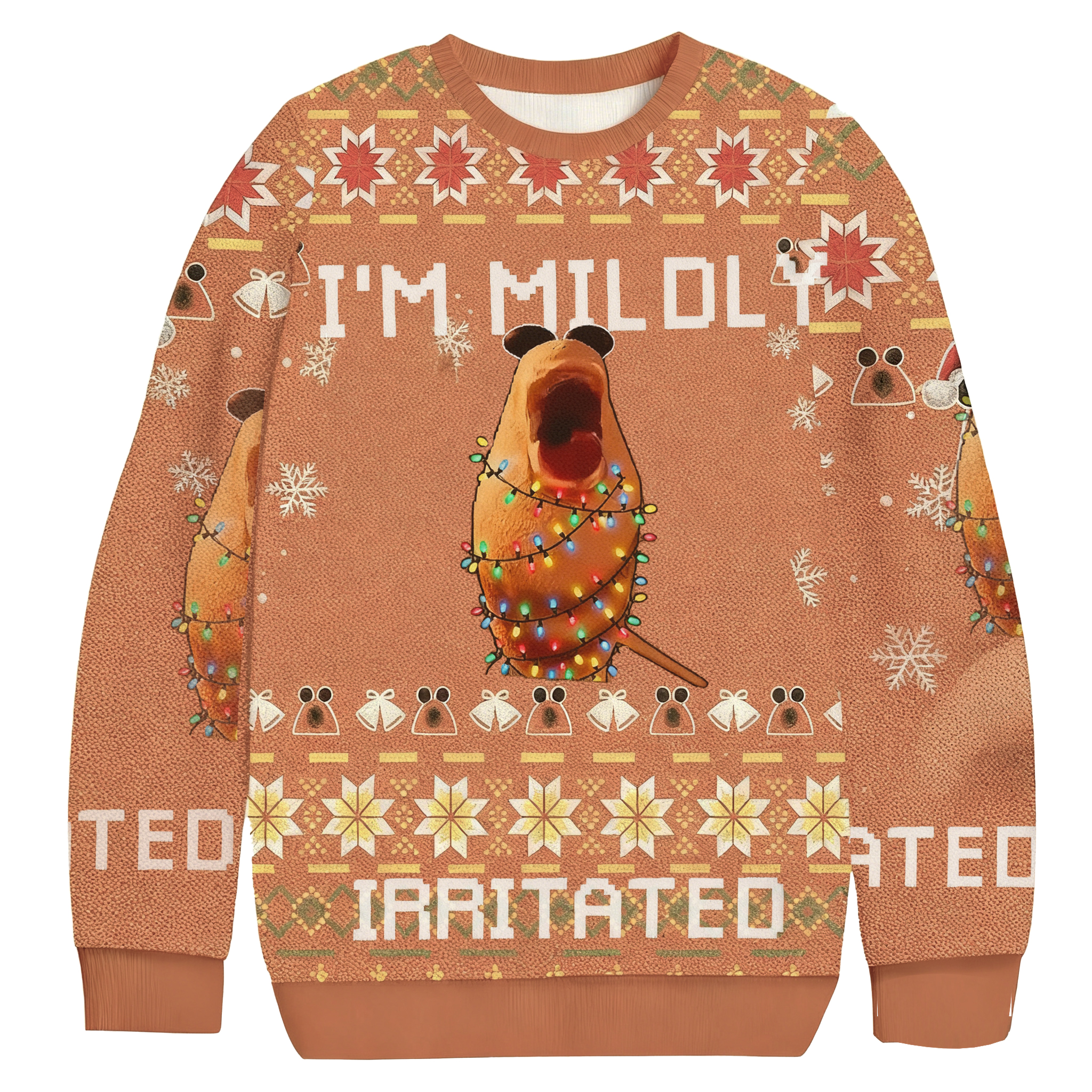 Baddiecat I'm Mildly Irritated Christmas Ugly Sweatshirt