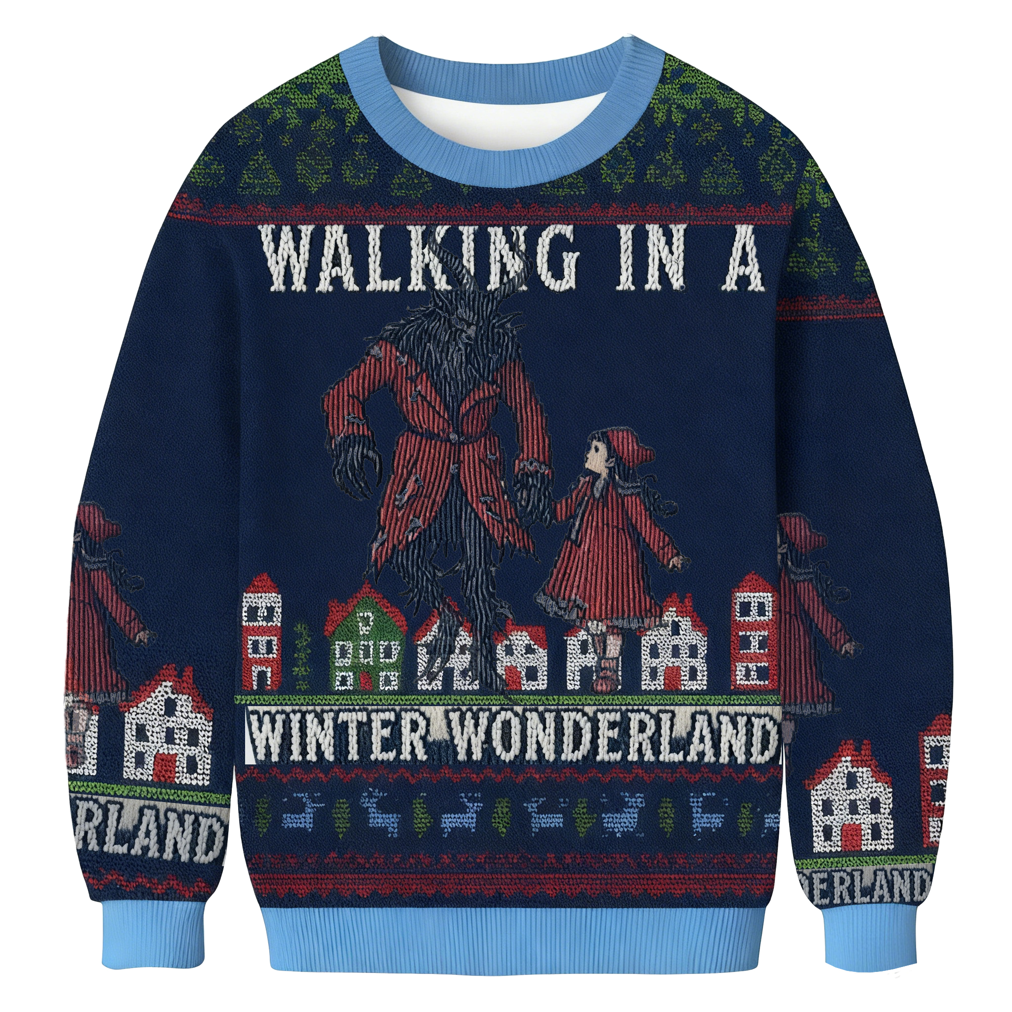 Baddiecat Walking In A Winter Wonderland Christmas Ugly Sweatshirt