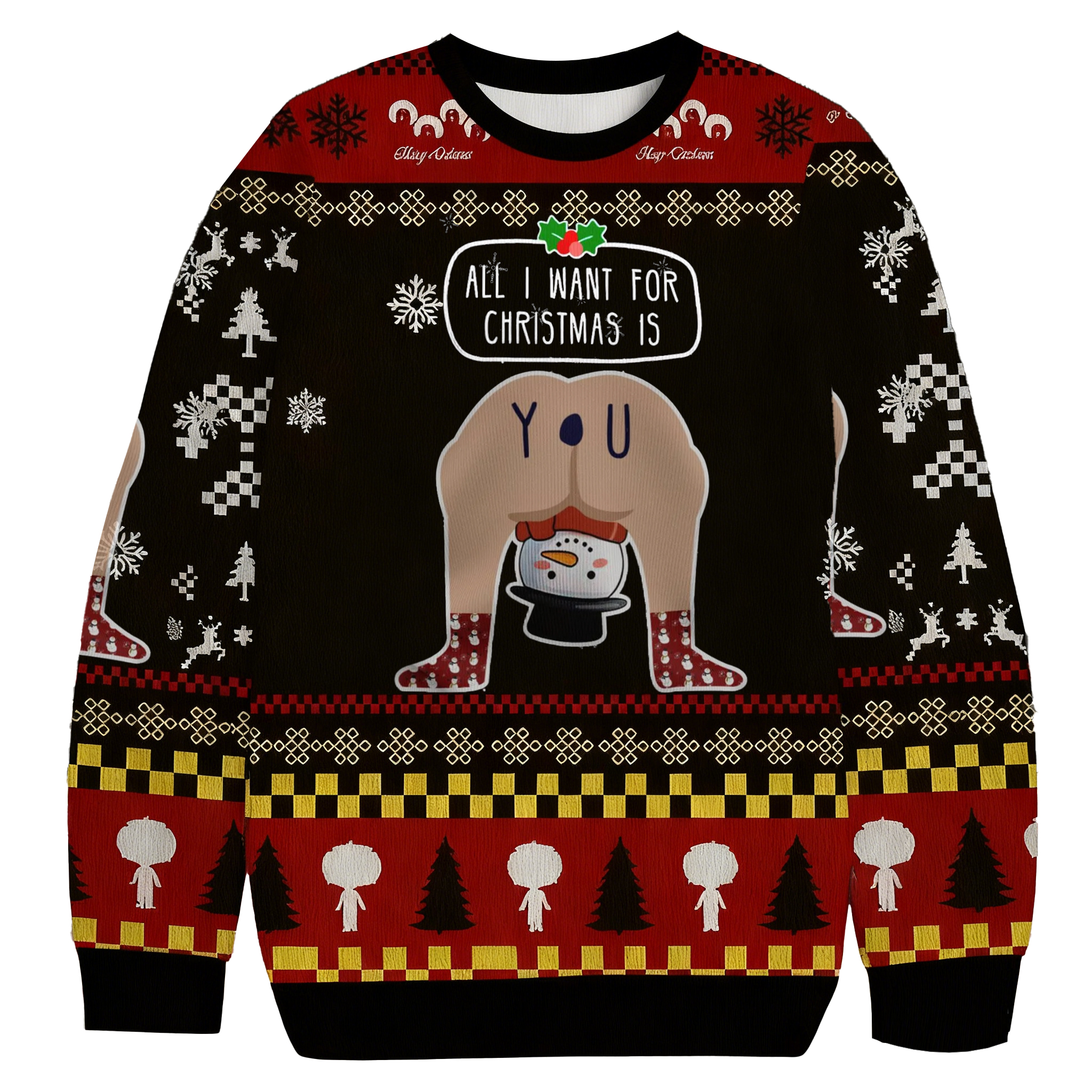Baddiecat All I Want For Is You Christmas Ugly Sweatshirt