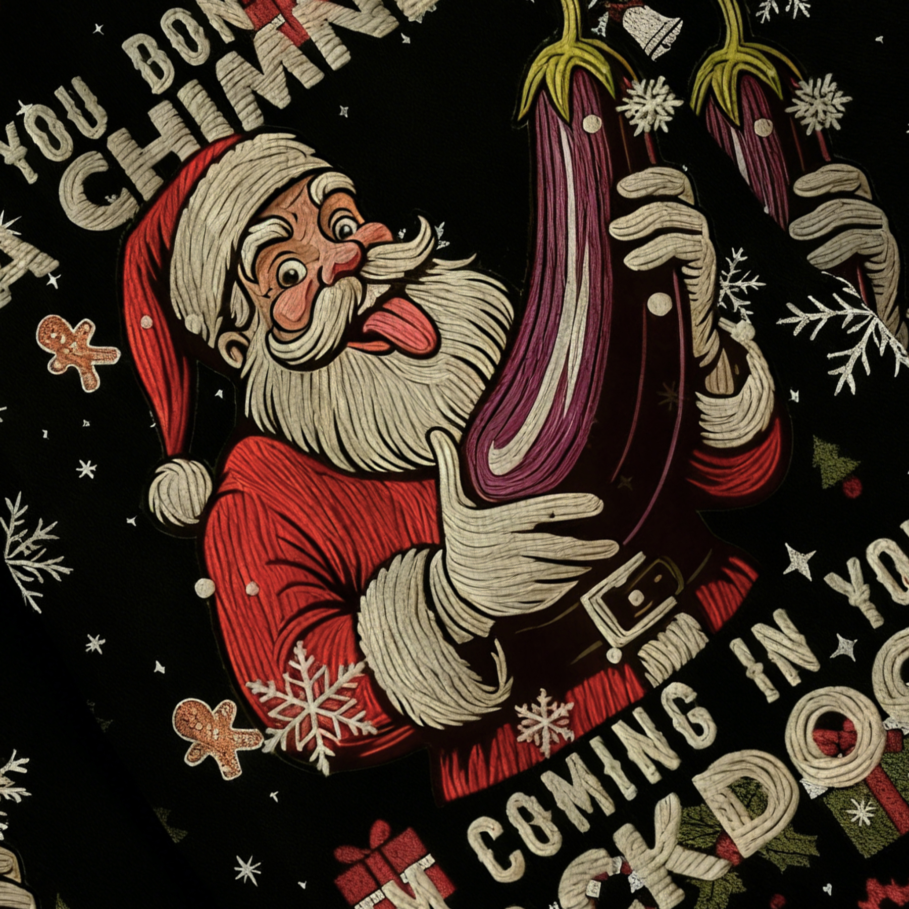 Baddiecat If You Don't Have A Chimney I'm Coming In Your Backdoor Christmas Ugly Sweatshirt