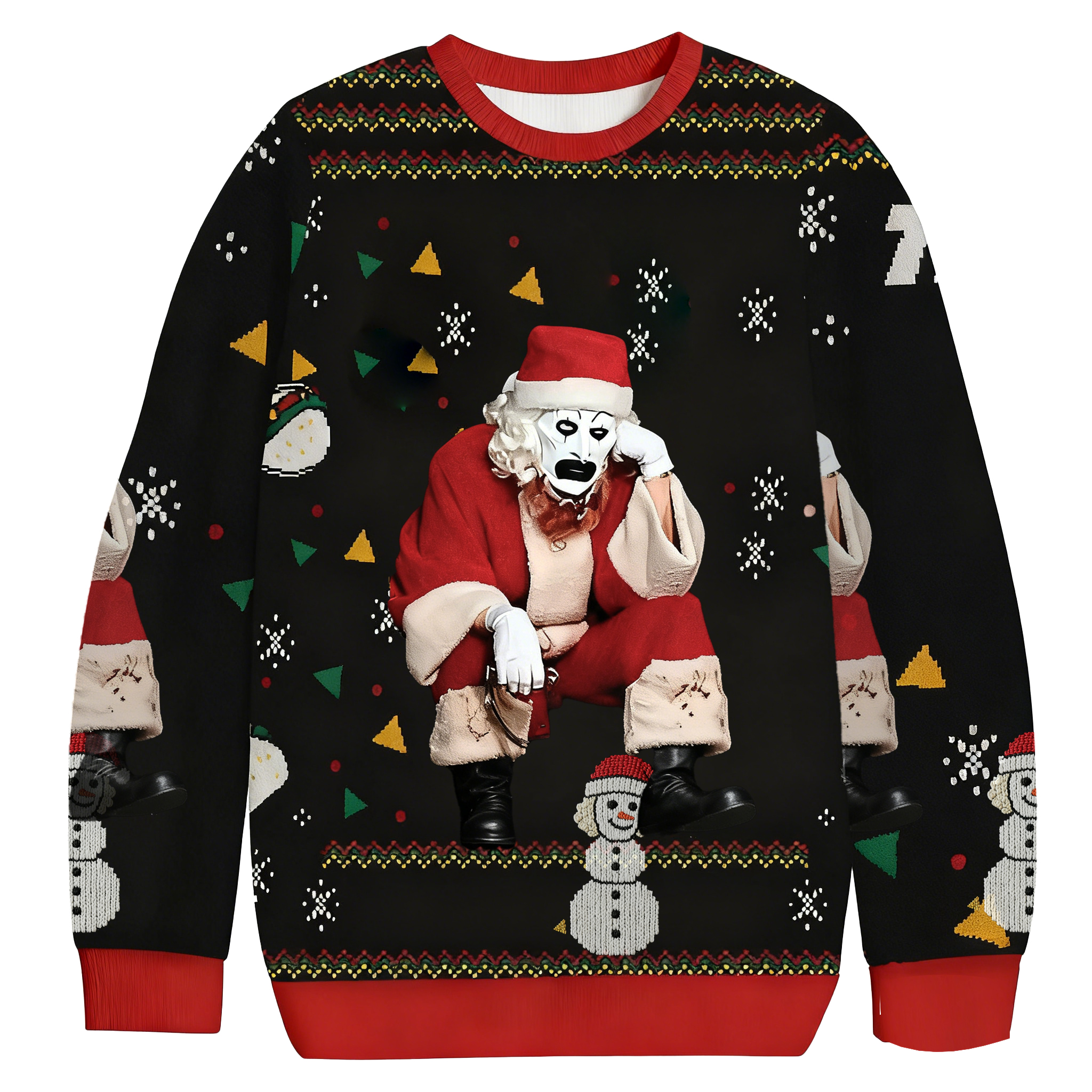 Baddiecat Creepy Santa Clown Christmas Ugly Sweatshirt
