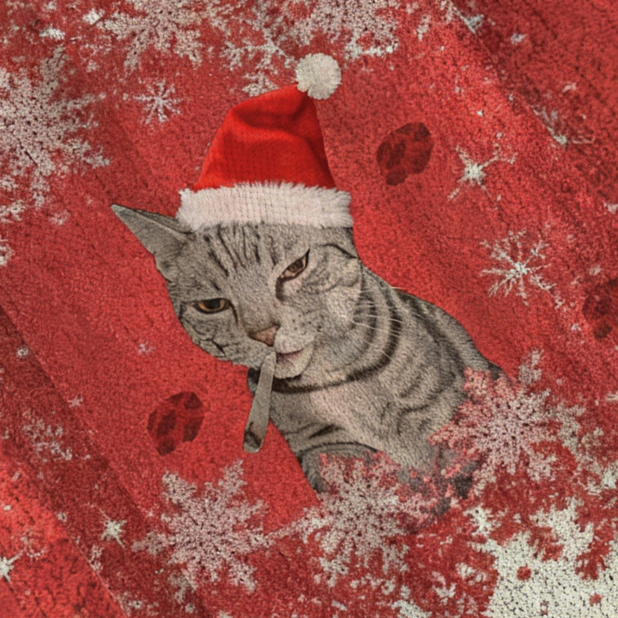 Baddiecat Smoking Cat Christmas Ugly Sweatshirt