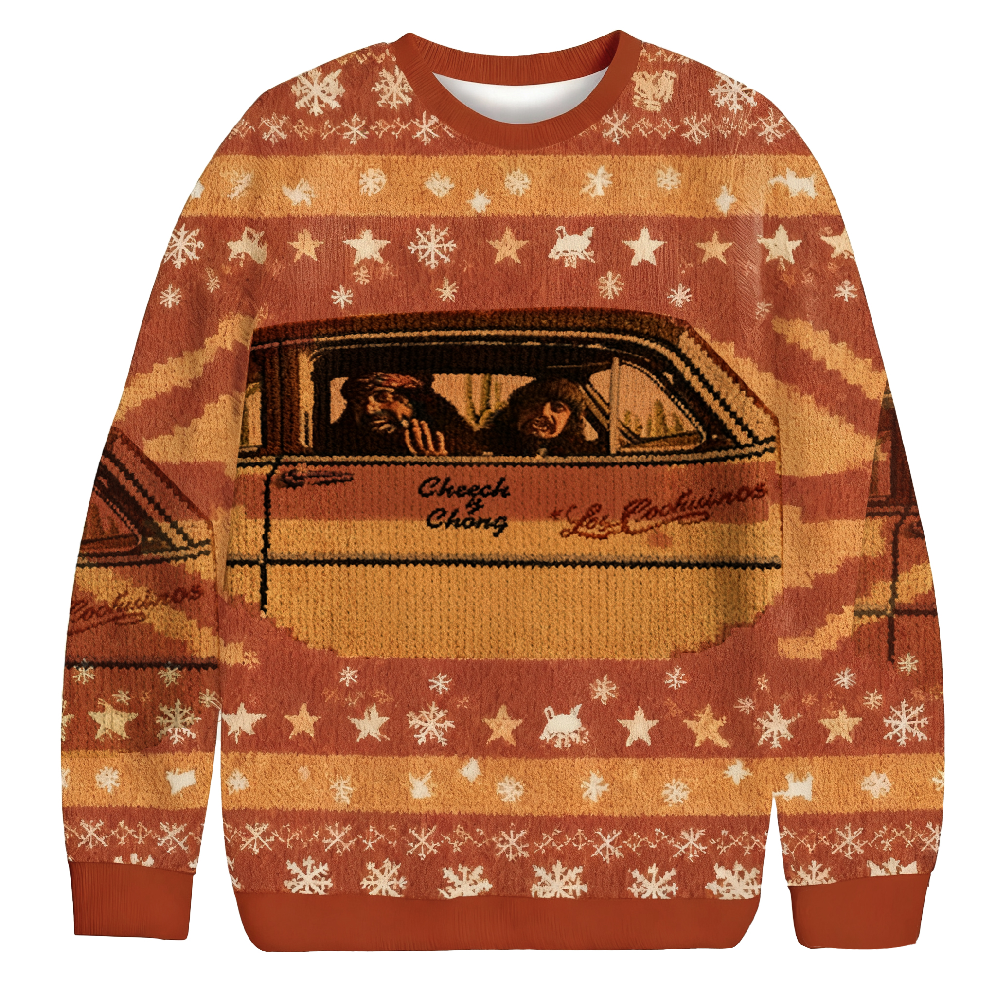 Baddiecat Cheech & Chong Los Cochinos Christmas Ugly Sweatshirt