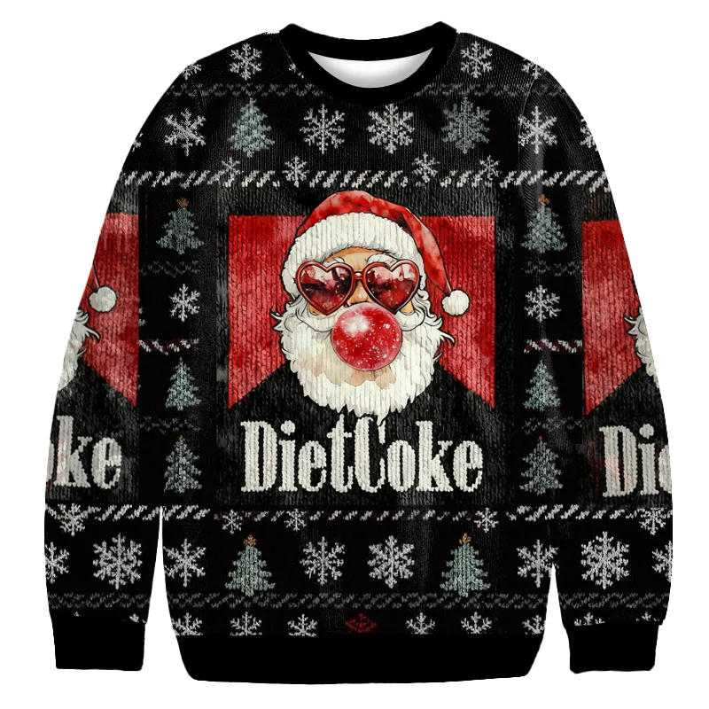 Baddiecat Santa Diet Coke Christmas Ugly Sweatshirt