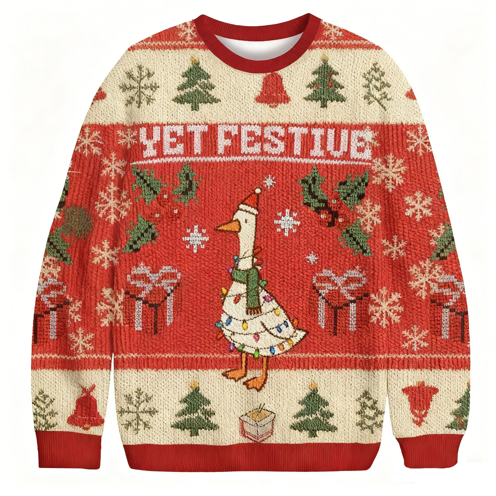 Baddiecat Yet Festive Goose Christmas Ugly Sweatshirt